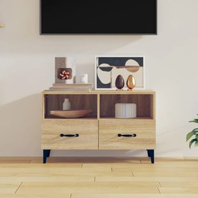 sonoma tölgy színű szerelt fa TV-szekrény 80 x 36 x 50 cm