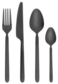Fekete rozsdamentes acél evőeszköz készlet 16 db-os Stella – Blomus