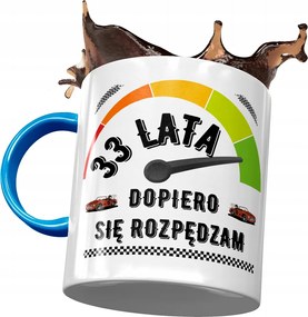 Kék Bögre Születésnapra 33 33. 33. Nyomtatott Fotóval