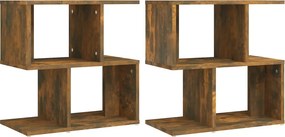 vidaXL 2 db füstös tölgy színű szerelt fa éjjeliszekrény 50x30x51,5 cm