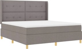 vidaXL Boxrugós ágy matracmal fejtámlával Tópszínű 140 x 200 cm szövet