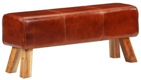barna valódi bőr és tömör mangófa tornapad 110 cm