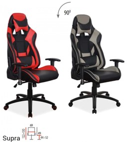 Supra forgószék piros fekete