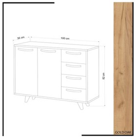 Waga Oak and White szekrény