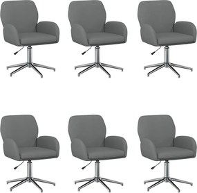 vidaXL Forgós Íróasztali Székek 6 db 54 x 58 x 90 cm Sötétszürke