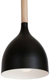 Csillár zsinóron NOAK WOOD 1xE27/15W/230V fekete/bükkfa