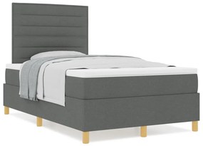 Box Spring Ágy Matraccal Sötétszürke 120x200 cm Szövet