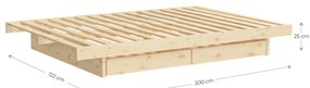 Natúr színű borovi fenyő egyszemélyes ágy ágyráccsal 120x200 cm Kanso – Karup Design