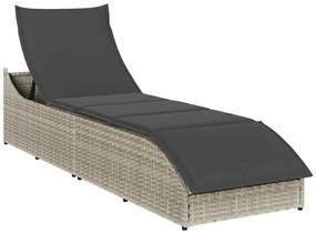 Összecsukható napozóágy párnával és tárolóval polyrattan
