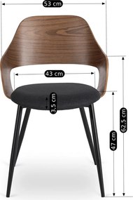 ORBI szék dió / fekete színben