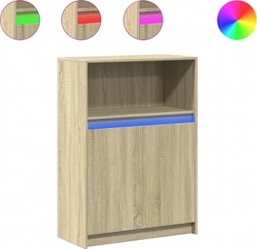 vidaXL sonoma tölgy szerelt fa tálalószekrény LED-del 72 x 34 x 100 cm