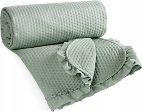 Dekoratív ágytakaró 220x240, zsálya fodros