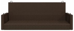 barna polyrattan hintapad 119 x 56 x 48 cm