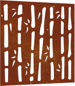 vidaXL bambuszmintás corten acél kerti faldísz 55x55 cm