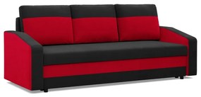 Hewlet kanapéágy, szövet anyag, bonell töltet, fekete - piros