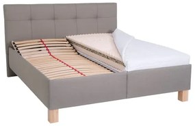 Kárpitozott ágy tárolóval, matrac nélkül MARIA 180x200 cm taupe
