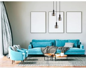 ITALUX PND-65342-3A-BK+SG - Csillár zsinóron SANTIA 3xE27/40W/230V fekete