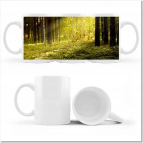 Napfelkelte az erdőben fényképes bögre