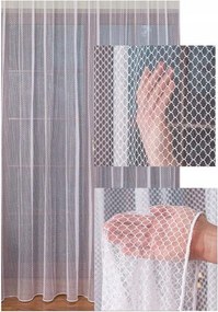 Függöny Átlátszó Háló Fehér Elegáns Nappali Konyha Szalaggal Sz. 400x140
