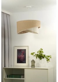 Duolla - Csillár zsinóron YUTE CELLO 1xE27/15W/230V átm. 45 cm barna/szürke