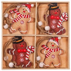 Karácsonyi fa díszek készlete GINGERBREAD, 12 db