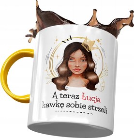 Sárga Bögre Lúcia Barátnőknek Ajándék Nyomtatott Fotóval