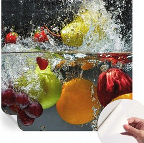 Öntapadós tapéta Fali furnér 3D hatás Gyümölcsök a vízben 250x250 cm