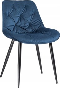 Kék steppelt velúr kárpitozott szék étkező nappaliba Malmo