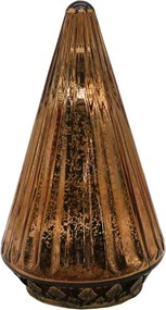 Réz üveg karácsonyi dekoráció Led világítással Karácsonyfa hullámos