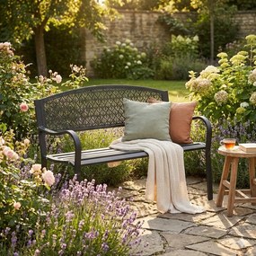 Antracitszürke fém kerti pad Lizette – Bizzotto