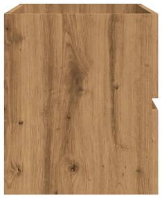 kézműves tölgy színű szerelt fa mosdószekrény 100 x 38,5 x 45cm