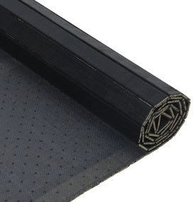 négyszögletű fekete bambusz szőnyeg 60 x 300 cm