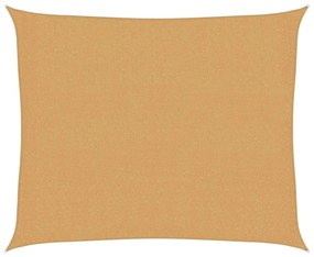 homokszínű négyszögletű HDPE napvitorla 160 g/m² 2,5x3 m