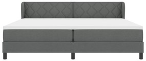 Boxspring Ágy Matracokkal Sötétszürke 200x200 cm Szövet
