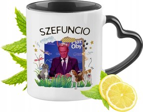 Doland Tusk Po Bögre Fekete Szív Alakú Füllel Ajándék