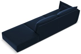 Sötétkék bársony kanapé, bal oldali 264 cm Vanda – Mazzini Sofas