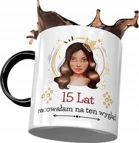 Fekete Bögre Születésnapra 15 15. 15. Ajándék Nyomtatott Fotóval