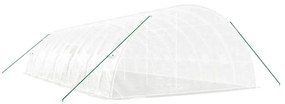 fehér acélvázas melegház 72 m² 12x6x2,85 m