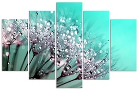 Gario Vászonkép Türkizkék pitypang - 5 részes Méret: 150 x 100 cm