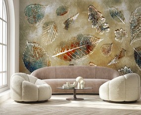 Gario Fotótapéta Levelek vintage stílusban Anyag: Vlies, Méret: 300 x 210 cm