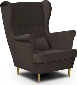 GOLD Füles fotel Szürke/sötétbarna