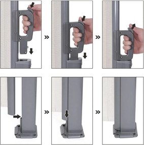 SONGMICS oldalsó rolós árnyékoló, kihúzható napellenző 200x350cm bézs