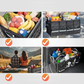 LEROY csomagtartó rendező, 63l, 60x35x30cm, fekete Monzana