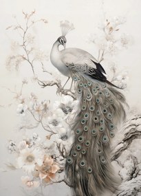 Poszter 39,5x55cm Páva Grácia