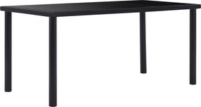 vidaXL fekete edzett üveg étkezőasztal 160 x 80 x 75 cm