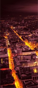 Fotótapéta Éjszakai metropolisz felhőkarcolók városkép 91x211 +ragasztó