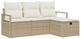 Kerti Kanapé Szett 4 pcs bézs és krémszínű 175 x 117 x 85 cm