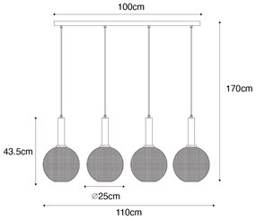 Design lógólámpa fekete füstüveggel 4-lámpás - Chico