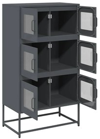 Highboard antracit 68x39x123 cm Acél