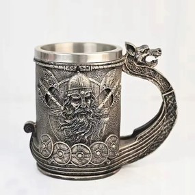 Epikus Bögre Szomjas Bögre Viking Rozsdamentes Acél 550 ML Larp Rpg